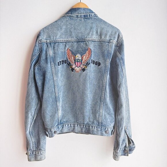GAP Icon Denim Jacket w Embroidery M - Picture 4 of 5